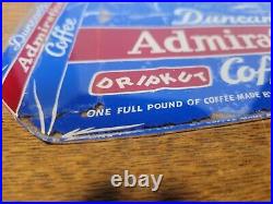 Vtg Reverse Painted Glass Advertising Sign Duncan's Admiration Coffee Houston TX