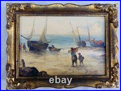 Vtg Ronald Cavalla Set 2 Seascape Original Untitled Signed Painting Art withFrames