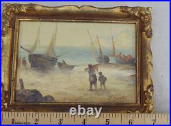 Vtg Ronald Cavalla Set 2 Seascape Original Untitled Signed Painting Art withFrames