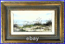 Vtg SEASCAPE Oil Canvas Painting Beach View Signed Antique 1972 Original FL 20C