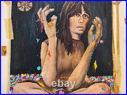 Vtg Sharon Niles Signed Oil on Canvas Board Painting Titled Broken Kaleidoscope