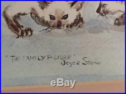 Vtg. Siamese Cat Family The Family Picture Watercolor Print By Joyce Stone 1980