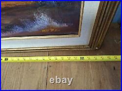 Vtg Signed 32x27 American Southwest Landscape Original Oil 0n Canvas Painting