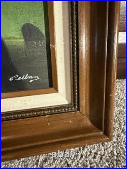 Vtg Signed David Pelbam Canvas Oil Painting Sea Captain 8x10 Wood Framed 14x16