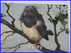 Vtg Signed Nagy Attila Dachshund Dog Blue Bird Ranch Oil Painting Canvas 24x20