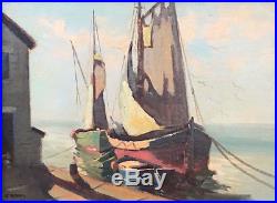 Vtg Signed Orig Oil Painting Cape Cod Seascape By Provincetown Artist Irene Stry