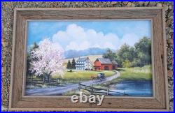 Vtg Tom Miller Signed Oil Painting Sugarcreek Ohio Amish Swiss Mural Original