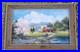 Vtg Tom Miller Signed Oil Painting Sugarcreek Ohio Amish Swiss Mural Original