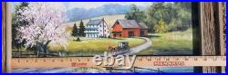 Vtg Tom Miller Signed Oil Painting Sugarcreek Ohio Amish Swiss Mural Original