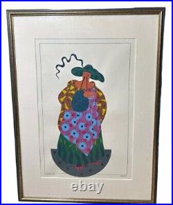Vtg Van Eno Original Acrylic Painting Titled Clever Max Fashion Pencil Signed