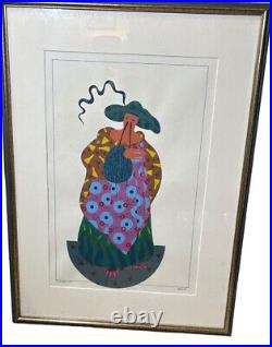 Vtg Van Eno Original Acrylic Painting Titled Clever Max Fashion Pencil Signed