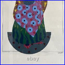Vtg Van Eno Original Acrylic Painting Titled Clever Max Fashion Pencil Signed