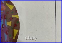 Vtg Van Eno Original Acrylic Painting Titled Clever Max Fashion Pencil Signed