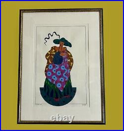 Vtg Van Eno Original Acrylic Painting Titled Clever Max Fashion Pencil Signed