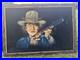 Vtg Velvet Painting John Wayne SIGNED Man Cave 40x28.5 THE DUKE MUST SEE