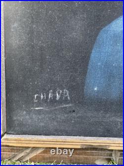 Vtg Velvet Painting John Wayne SIGNED Man Cave 40x28.5 THE DUKE MUST SEE