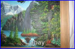 Vtg Wilderness Oil Painting Signed Wildlife Artist J E Kennedy Rocky Mountains