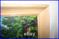 Vtg Wilderness Oil Painting Signed Wildlife Artist J E Kennedy Rocky Mountains