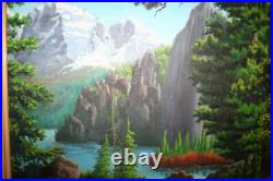 Vtg Wilderness Oil Painting Signed Wildlife Artist J E Kennedy Rocky Mountains