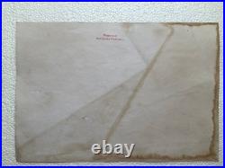 WALT DISNEY drawing and painting on old paper signed stamped vintage