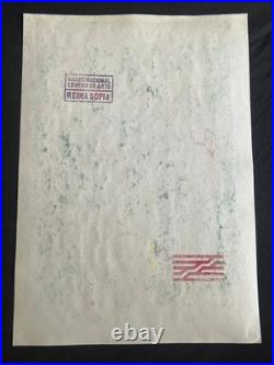 WILFREDO LAM drawing and painting on old paper signed stamped vintage