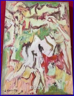 WILLEM DE KOONING painting oil on canvas signed stamped vintage