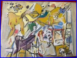 WILLEM DE KOONING painting oil on canvas signed stamped vintage