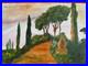 WINSTON CHURCHILL oil painting on canvas, vtg stamped signed