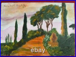 WINSTON CHURCHILL oil painting on canvas, vtg stamped signed WINSTON CHURCHILL oil painting on canvas, vtg stamped signed