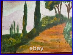WINSTON CHURCHILL oil painting on canvas, vtg stamped signed WINSTON CHURCHILL oil painting on canvas, vtg stamped signed