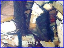 Wonderful Large Vintage Signed Original Abstract Oil Painting