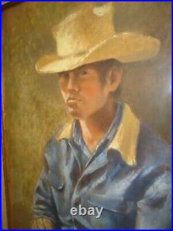 Western Signed Williamson Original Vintage Cowboy Pastel Painting