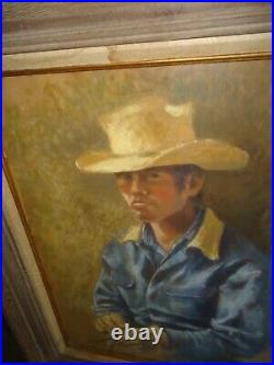 Western Signed Williamson Original Vintage Cowboy Pastel Painting