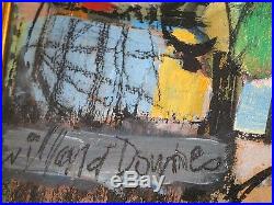 Willard Downes Painting Abstract Expressionist Modernism City Cubist Vintage