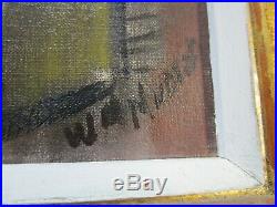 William Munson Abstract Rare Cubism Painting Portrait 1940's Vintage Modernism