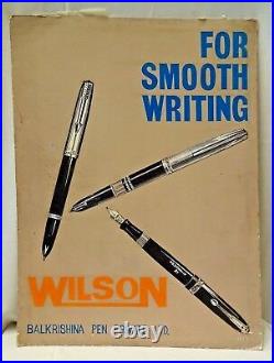 Wilson Fountain Pen Vintage Advertisement Cardboard Sign Hand Painted Circa1969