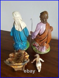 X-Large 12 VTG Hand-Painted 11 PC NATIVITY SET Made in ITALY + STABLE Fontanini