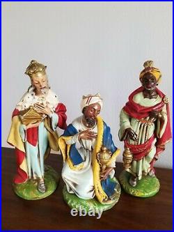 X-Large 12 VTG Hand-Painted 11 PC NATIVITY SET Made in ITALY + STABLE Fontanini