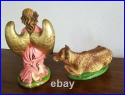 X-Large 12 VTG Hand-Painted 11 PC NATIVITY SET Made in ITALY + STABLE Fontanini