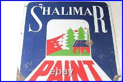 X-mas Tree Shalimar Paint Sign Advertise Vintage Enamel Porcelain Sign Nh5149