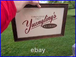 YUENGLING'S ICE CREAM PENNSYLVANIA'S FINEST Back Painted Glass Sign Vintage