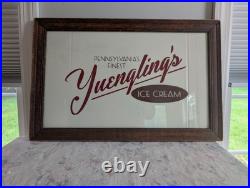 YUENGLING'S ICE CREAM PENNSYLVANIA'S FINEST Back Painted Glass Sign Vintage