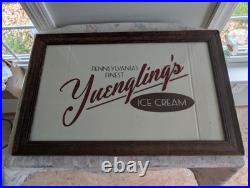 YUENGLING'S ICE CREAM PENNSYLVANIA'S FINEST Back Painted Glass Sign Vintage