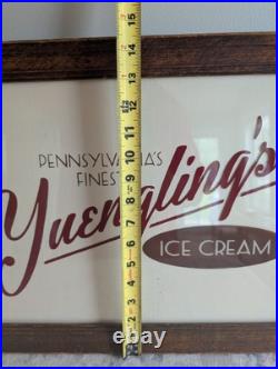 YUENGLING'S ICE CREAM PENNSYLVANIA'S FINEST Back Painted Glass Sign Vintage