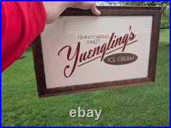 YUENGLING'S ICE CREAM PENNSYLVANIA'S FINEST Back Painted Glass Sign Vintage