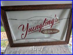 YUENGLING'S ICE CREAM PENNSYLVANIA'S FINEST Back Painted Glass Sign Vintage