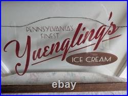 YUENGLING'S ICE CREAM PENNSYLVANIA'S FINEST Back Painted Glass Sign Vintage