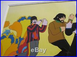 Yellow Submarine Lineup Beatles Animation Cel Hand Painted Painting Vintage Mod