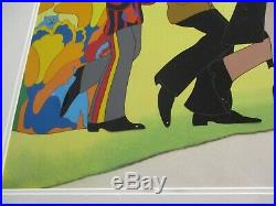 Yellow Submarine Lineup Beatles Animation Cel Hand Painted Painting Vintage Mod