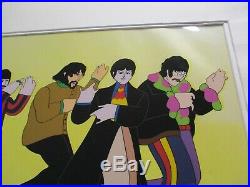 Yellow Submarine Lineup Beatles Animation Cel Hand Painted Painting Vintage Mod